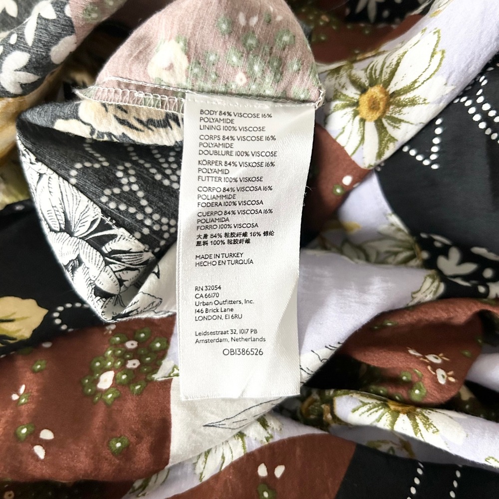 Anthropologie Maeve Floral Patchwork Maxi Dress Size Medium Boho Pockets - Picture 6 of 7